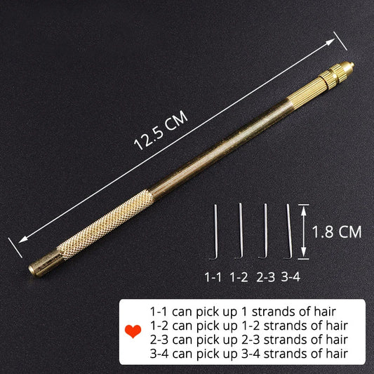 Brass Ventilating Holder, Wig Making Kit For Lace Front Wig Needle Set